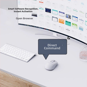 Bezkabeļa pele ar balss vadību, 1600dpi optiskais sensors, uzlādējama, klusa darbība, balss rakstīšanai vadība, Bluetooth dubultais režīms