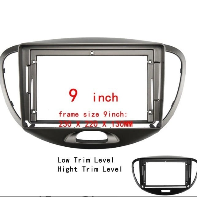 Ramă pentru consola centrală de navigație și panou audio pentru Hyundai i10 2012 - Material: plastic; Tensiune: 12V; Putere: 200W; Compatibil: Hyundai i10 2012