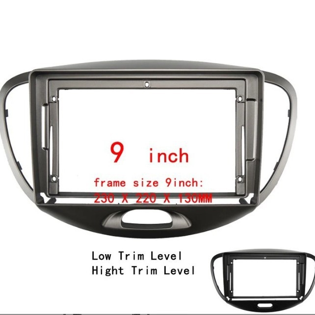 Ramă pentru consola centrală de navigație și panou audio pentru Hyundai i10 2012 - Material: plastic; Tensiune: 12V; Putere: 200W; Compatibil: Hyundai i10 2012