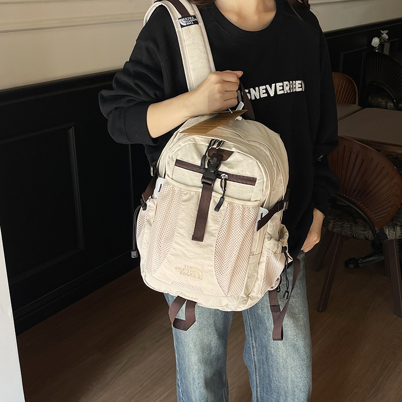 Unisex nylon ruksak za putovanja i školu, kapacitet do 20 L, kompatibilan s 8-inčnim prijenosnim računalom, prozračne zakrivljene naramenice, podstava od poliestera, street stil