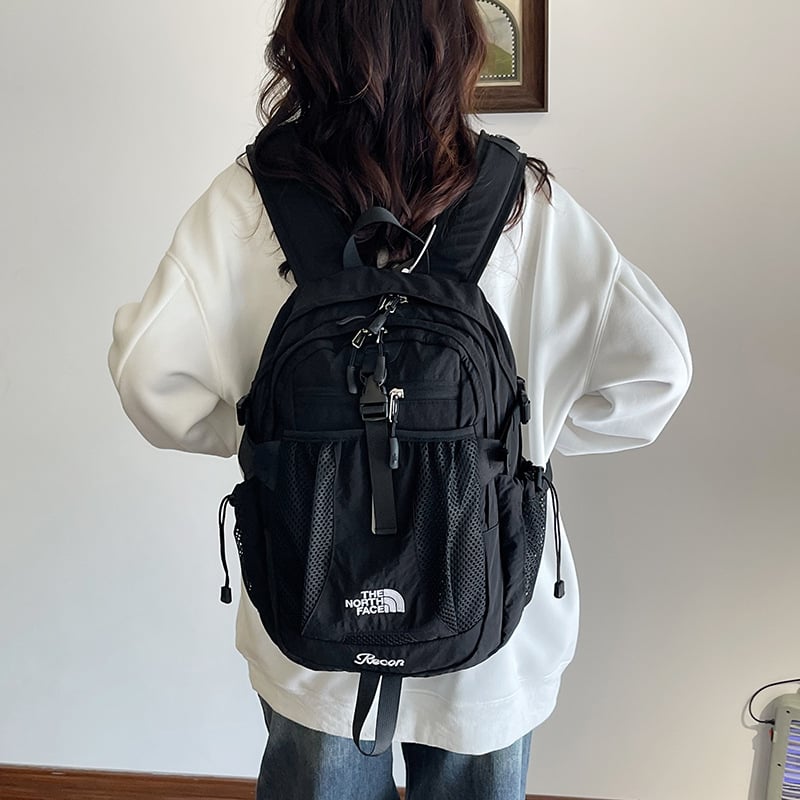 Unisex nylon ruksak za putovanja i školu, kapacitet do 20 L, kompatibilan s 8-inčnim prijenosnim računalom, prozračne zakrivljene naramenice, podstava od poliestera, street stil