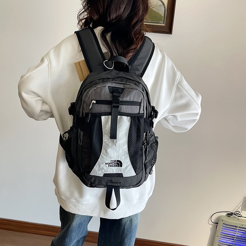 Unisex nylon ruksak za putovanja i školu, kapacitet do 20 L, kompatibilan s 8-inčnim prijenosnim računalom, prozračne zakrivljene naramenice, podstava od poliestera, street stil