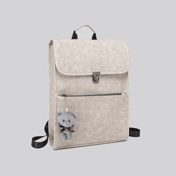 Унисекс PU раница за лаптоп с капак - отделение за лаптоп, джоб с цип и джоб за телефон, водоустойчива, защита срещу кражба, за ежедневна употреба