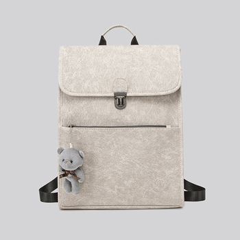 Унисекс PU раница за лаптоп с капак - отделение за лаптоп, джоб с цип и джоб за телефон, водоустойчива, защита срещу кражба, за ежедневна употреба