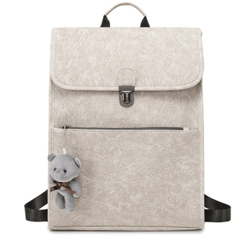 Унисекс PU раница за лаптоп с капак - отделение за лаптоп, джоб с цип и джоб за телефон, водоустойчива, защита срещу кражба, за ежедневна употреба