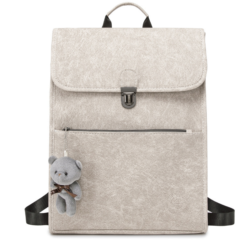 Унисекс PU раница за лаптоп с капак - отделение за лаптоп, джоб с цип и джоб за телефон, водоустойчива, защита срещу кражба, за ежедневна употреба