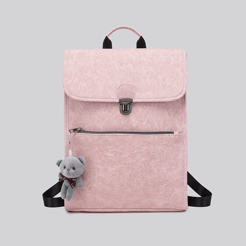 Унисекс PU раница за лаптоп с капак - отделение за лаптоп, джоб с цип и джоб за телефон, водоустойчива, защита срещу кражба, за ежедневна употреба