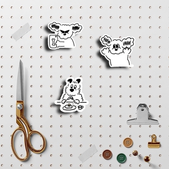 Αυτοκόλλητα ημερολογίου – κουτάβι σε καρτούν στυλ, γλυκό, μινιμαλιστικός σχεδιασμός; 70 τεμάχια; Κόλλα: Ναι; Κατασκευή: Εκτύπωση