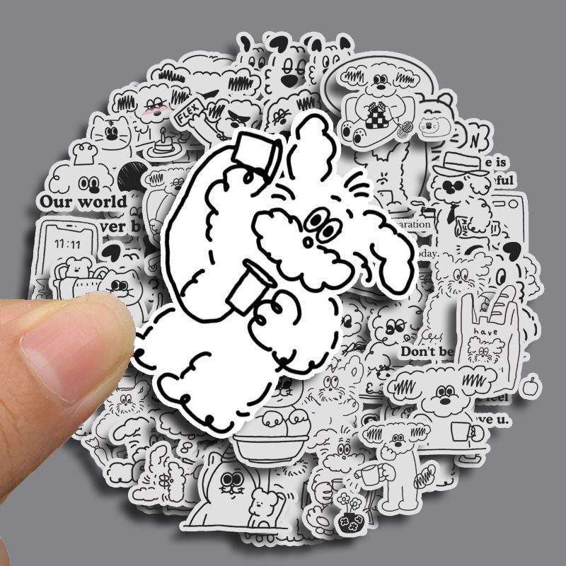 Αυτοκόλλητα ημερολογίου – κουτάβι σε καρτούν στυλ, γλυκό, μινιμαλιστικός σχεδιασμός; 70 τεμάχια; Κόλλα: Ναι; Κατασκευή: Εκτύπωση