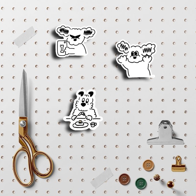 Αυτοκόλλητα ημερολογίου – κουτάβι σε καρτούν στυλ, γλυκό, μινιμαλιστικός σχεδιασμός; 70 τεμάχια; Κόλλα: Ναι; Κατασκευή: Εκτύπωση
