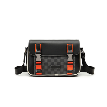 Férfiaknak szóló crossbody táska PU bőrből, vízálló, kockás mintázat, poliészter bélés, Fairy wood Márka