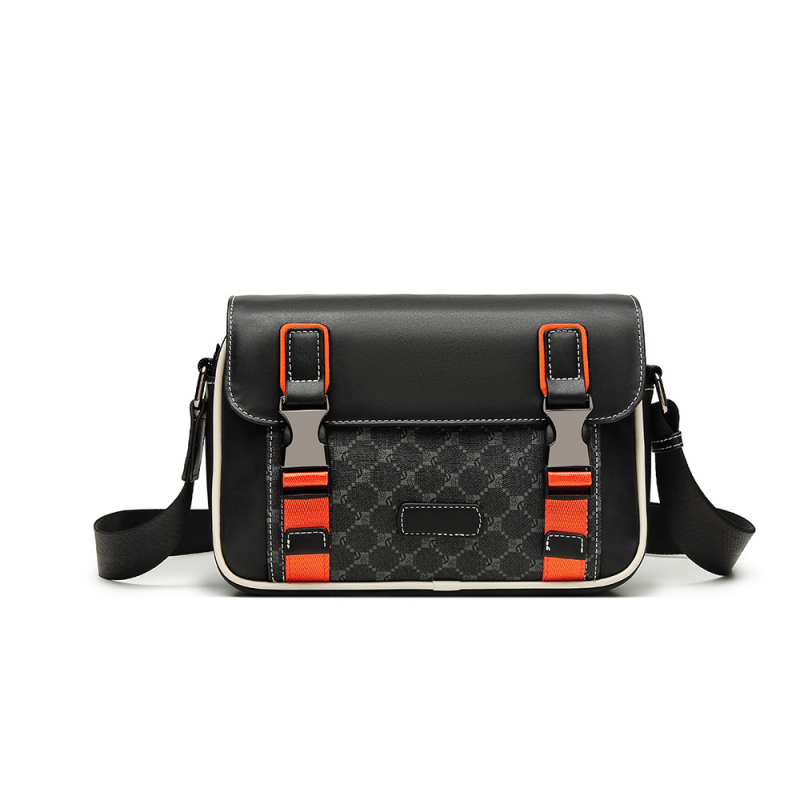 Férfiaknak szóló crossbody táska PU bőrből, vízálló, kockás mintázat, poliészter bélés, Fairy wood Márka