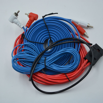 Set kabel za automobilsku audio opremu za povezivanje subwoofera i pojačala; materijal: bakrom obloženi aluminij; napon: 12V; snaga: 500W; težina: 0.26 kg; univerzalna kompatibilnost