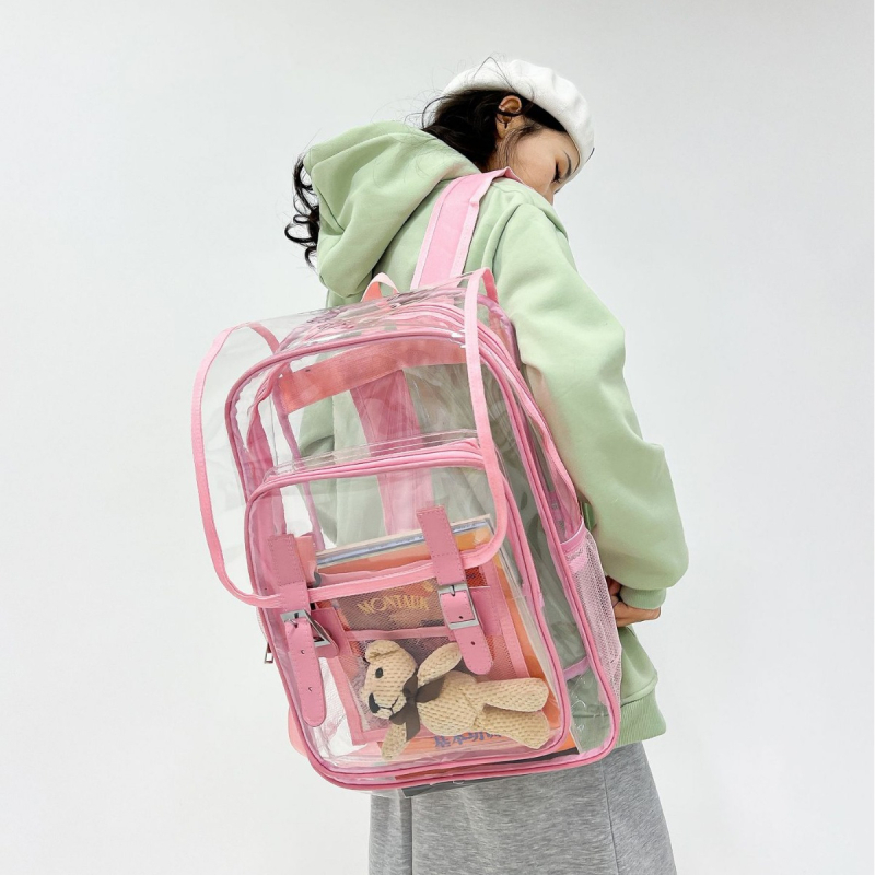 PVC mugursoma ar tri-dimensiju ārējo dizainu, vāka tipa atvērums, brīvdienu ceļojumiem, vasara 2024