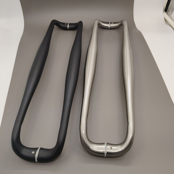 Drška za vrata od nehrđajućeg čelika za staklena vrata, cijevnog oblika, završna površina s četkanim efektom, elektrogalvanizacija