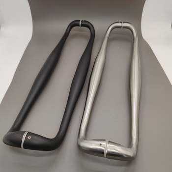 Drška za vrata od nehrđajućeg čelika za staklena vrata, cijevnog oblika, završna površina s četkanim efektom, elektrogalvanizacija