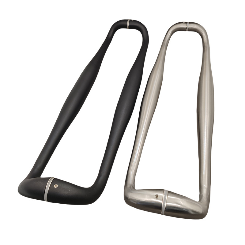 Drška za vrata od nehrđajućeg čelika za staklena vrata, cijevnog oblika, završna površina s četkanim efektom, elektrogalvanizacija