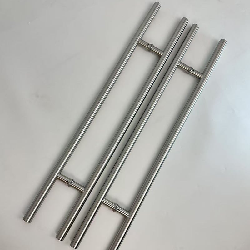 Drška za vrata od nehrđajućeg čelika za staklena vrata, cijevnog oblika, završna površina s četkanim efektom, elektrogalvanizacija