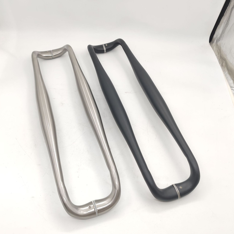 Drška za vrata od nehrđajućeg čelika za staklena vrata, cijevnog oblika, završna površina s četkanim efektom, elektrogalvanizacija