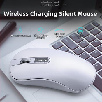 Tichá bezdrôtová myš s nabíjateľnou batériou, 1200 DPI, 2.4G USB, ergonický dizajn, Model T2