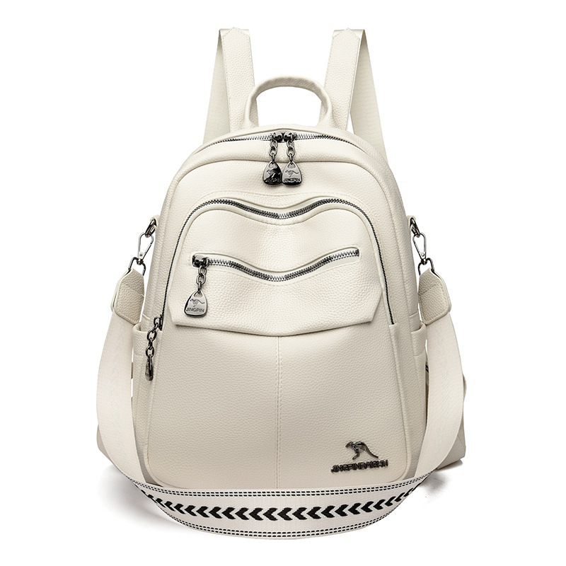 Rucsac pentru femei - piele PU moale, pentru călătorii de recreere, închidere cu fermoar, iarnă 2025