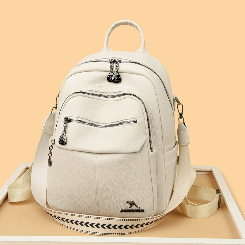 Rucsac pentru femei - piele PU moale, pentru călătorii de recreere, închidere cu fermoar, iarnă 2025