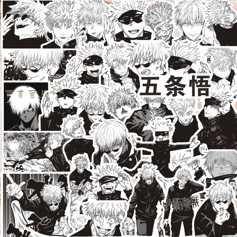 Naljepnica Jujutsu Kaisen Gojo Satoru, japanski stil, ispis, samoljepljiva, IP bez ovlaštenja