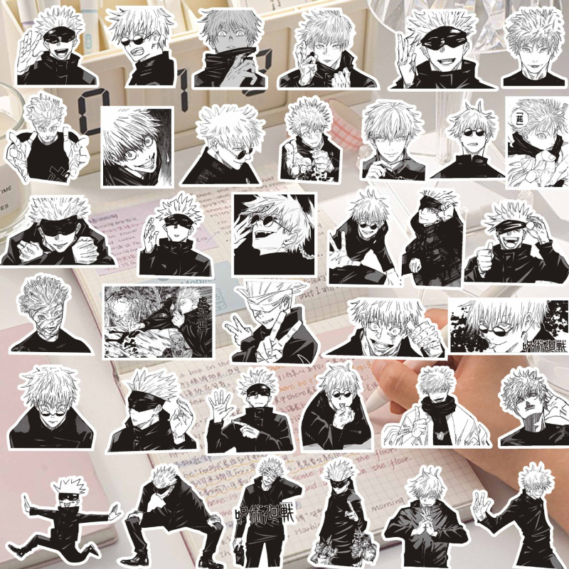 Naljepnica Jujutsu Kaisen Gojo Satoru, japanski stil, ispis, samoljepljiva, IP bez ovlaštenja