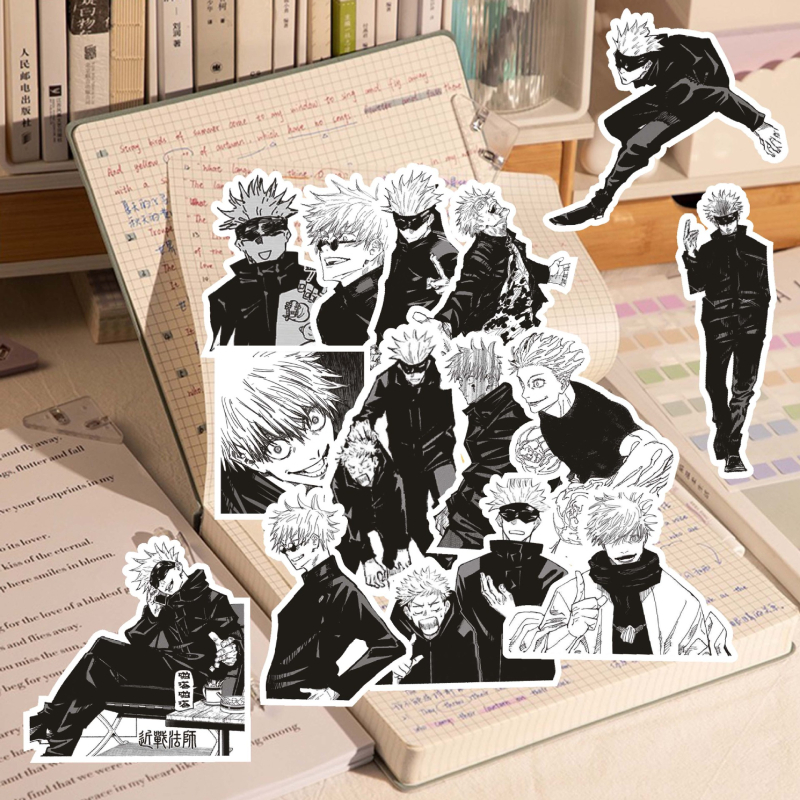 Naljepnica Jujutsu Kaisen Gojo Satoru, japanski stil, ispis, samoljepljiva, IP bez ovlaštenja