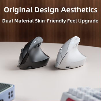 X9 Ergonomiskā vertikālā bezvadu pele ar Bluetooth un 2,4 GHz dubultmodu, klusā birojā pele