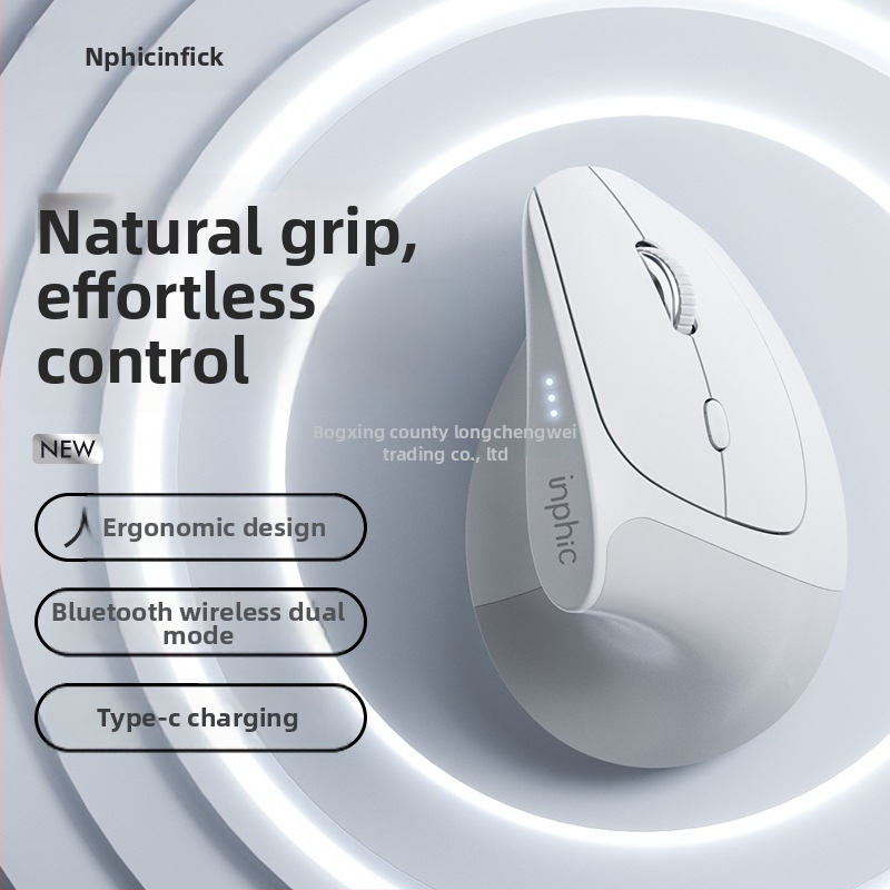 X9 Ergonomiskā vertikālā bezvadu pele ar Bluetooth un 2,4 GHz dubultmodu, klusā birojā pele