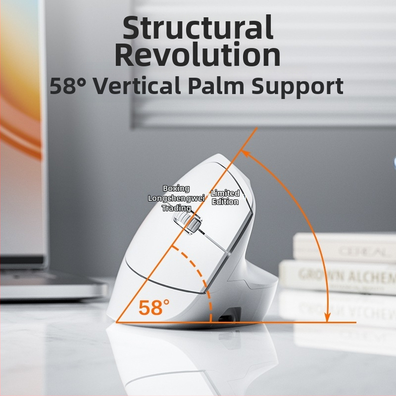 X9 Ergonomiskā vertikālā bezvadu pele ar Bluetooth un 2,4 GHz dubultmodu, klusā birojā pele
