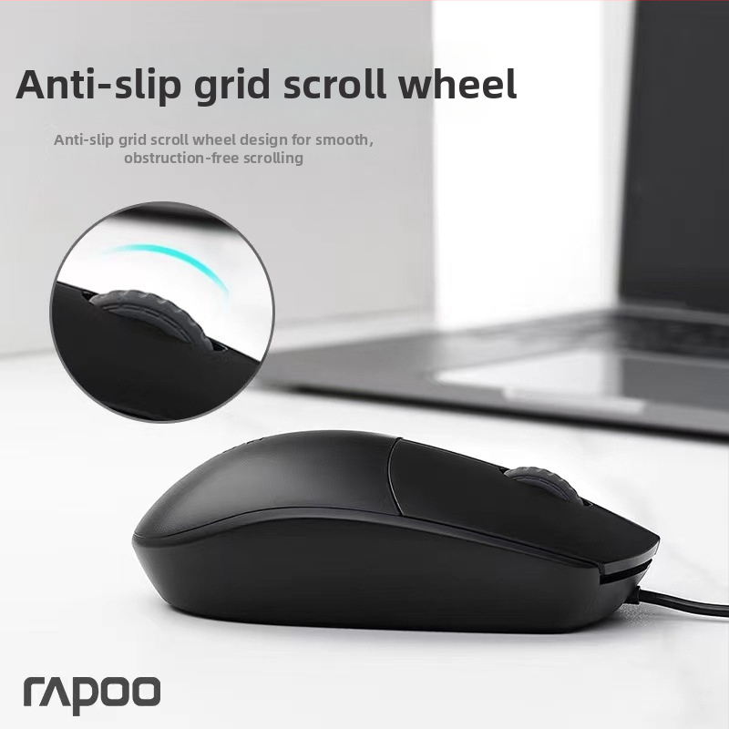 Rapoo N100C ενσύρματο οπτικό ποντίκι, Type-C διεπαφή, 1000dpi, 3 κουμπιά, συμβατό με φορητούς υπολογιστές