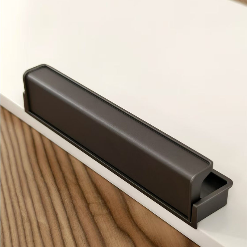 Drška za vrata garderobe i ladice – kožna obloga, cinkova legura, model 6609, talijanski minimalistički stil