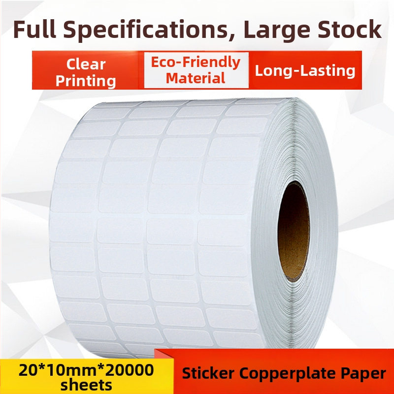 Dvipusiai lipni vario plokštės etiketė – blizgi paviršius, vandens pagrindu lipalas, storis 80 mm, taikoma elektronikai, maistui, medicinai, kosmetikai, drabužiams