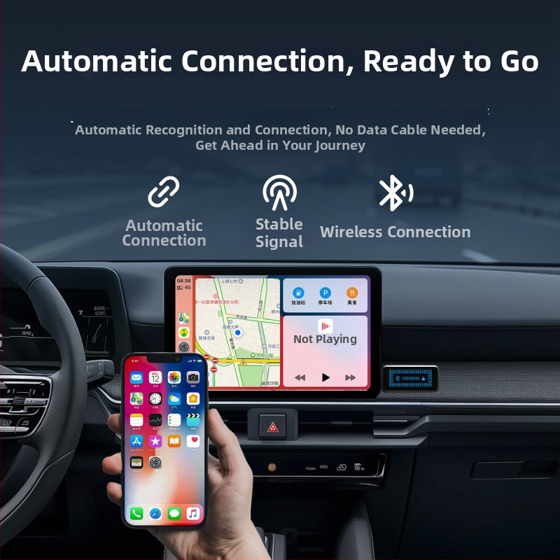 Bežični CarPlay i Android Auto Box - Lihang 3083-9, ABS+PC, 5V, kompatibilan s vozilima s CarPlay (Brend: Lihang; Model: 3083-9; Materijal: ABS+PC; Napon: 5V; Kompatibilnost: CarPlay).