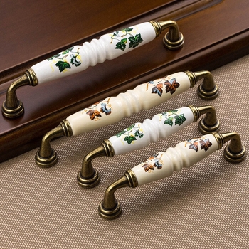 Keramička ručka za ormariće – baza od cinkovog legura + keramika, antikni izgled, Novi kineski stil, za vrata i ladice ormara
