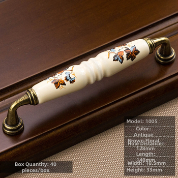 Keramička ručka za ormariće – baza od cinkovog legura + keramika, antikni izgled, Novi kineski stil, za vrata i ladice ormara