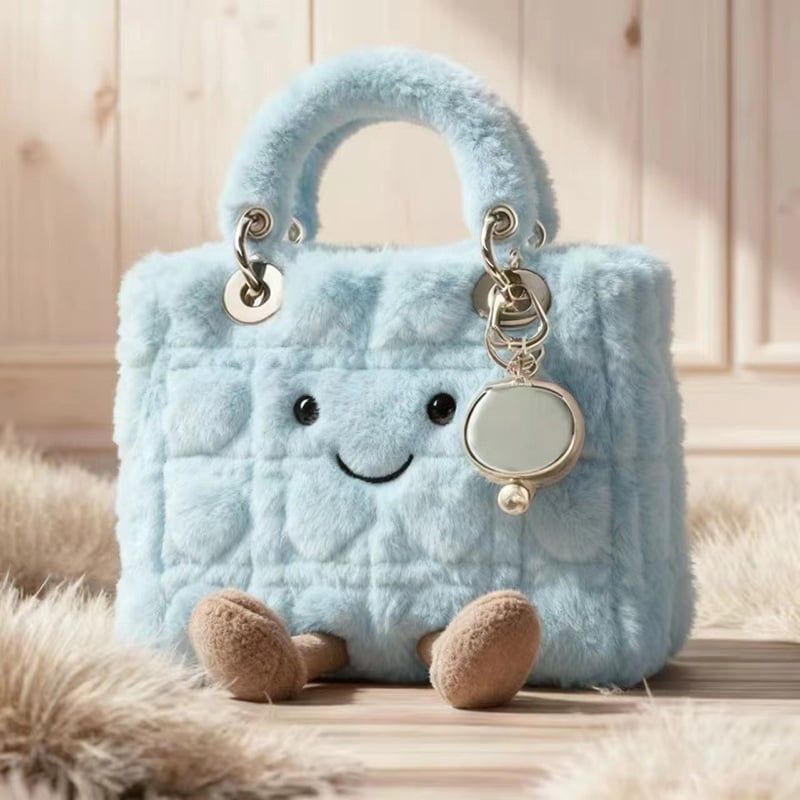 Чанта за кукли в Jelly стил, градски стил, от слама, bucket форма, с връзка