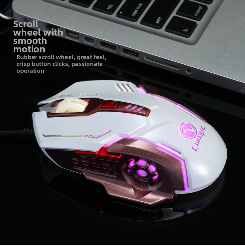 LIMEIDE Q7 USB optická herná myš pre desktop, 1200 DPI, 7 tlačidiel, kábel 1,5 m