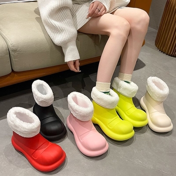 Ženske EVA kišne čizme, srednje visine, vodootporne, protuklizne potplata, niski pet 1–3 cm, za četiri sezone