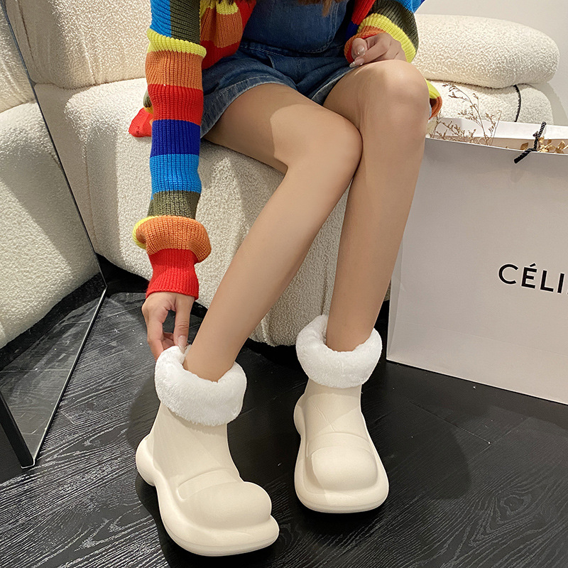 Ženske EVA kišne čizme, srednje visine, vodootporne, protuklizne potplata, niski pet 1–3 cm, za četiri sezone