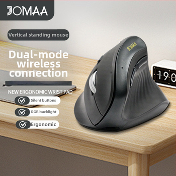 JOMAA bezdrôtová vertikálna myš, 4000 DPI, dvojmód 2,4G/Bluetooth, nabíjateľná, 6 tlačidiel