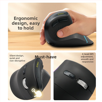 JOMAA bezdrôtová vertikálna myš, 4000 DPI, dvojmód 2,4G/Bluetooth, nabíjateľná, 6 tlačidiel
