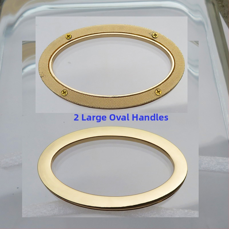 Metalo rankenos laikiklis – kiaušinio formos ovalas, tiesus strypas, didelis lankas