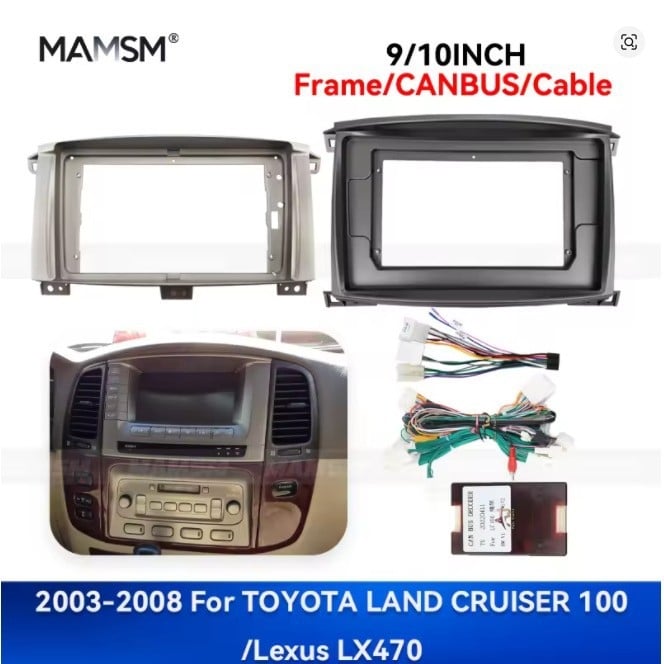 Android okvir za središnju navigaciju Toyota Land Cruiser 100 (2003-2008); plastično kućište, 300 g
