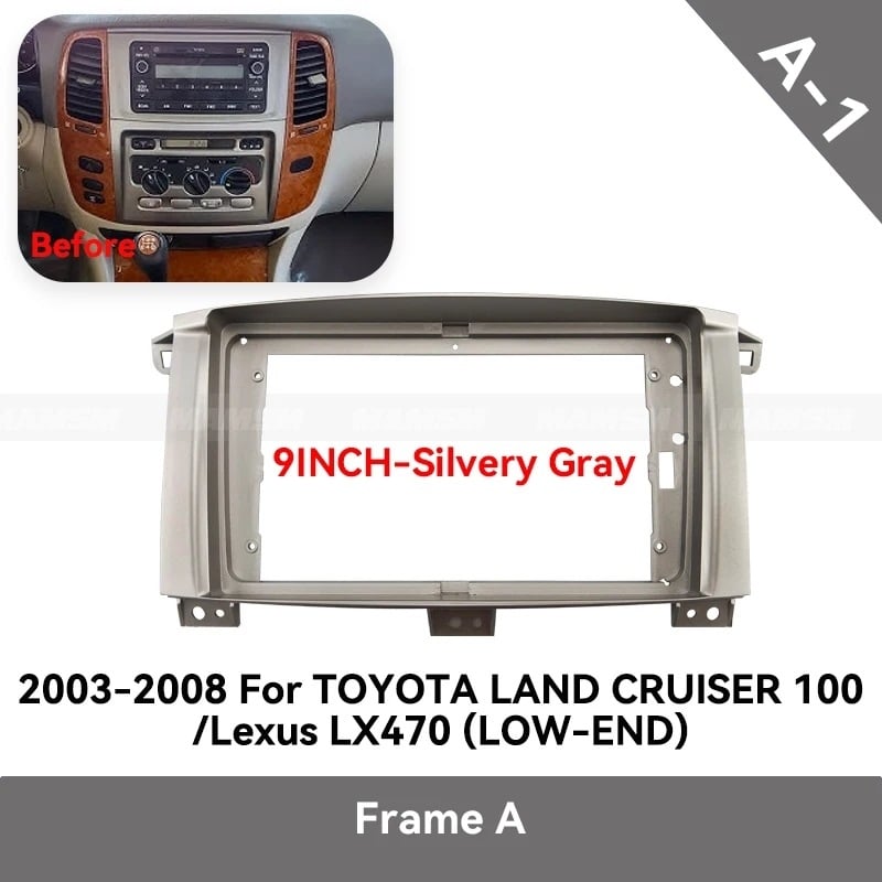 Android okvir za središnju navigaciju Toyota Land Cruiser 100 (2003-2008); plastično kućište, 300 g