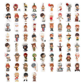 67-κομμάτια σετ αυτοκόλλητων για θήκη τηλεφώνου, tablet και σημειωματάριο – PVC υλικό, στυλ κινουμένων σχεδίων, αυτοκόλλητα με εκτύπωση, αδιάβροχα