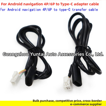 Adaptér kábel 4P6P na Type-C samica pre Android navigáciu — meďový vodič, Android-kompatibilný, bez úprav, zvuková úprava, Evoresn/Yisen