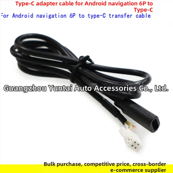Adaptér kábel 4P6P na Type-C samica pre Android navigáciu — meďový vodič, Android-kompatibilný, bez úprav, zvuková úprava, Evoresn/Yisen